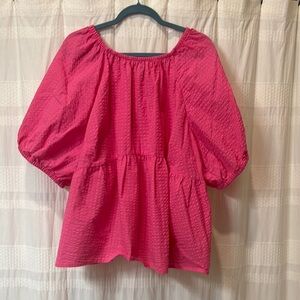 Old Navy Pink Puff Sleeve Blouse